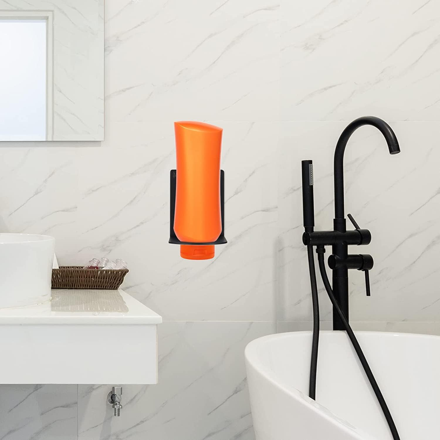 2 Pcs Soap Bottle Dispenser Holders, Wall Mounted Soap Pump Bottles Dispenser Stands, Stainless Steel Shampoo Dispenser image number 2