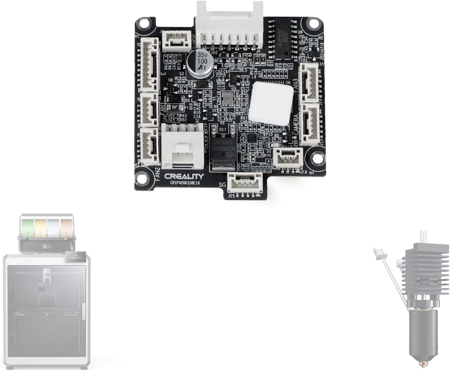 Creality K2/K2 Pro/K2 plus Printhead Adapter Plate/Motherboard PCBA (GD32F303CBT6) - Original Replacement Parts with Video Aftersales Guide image number 3