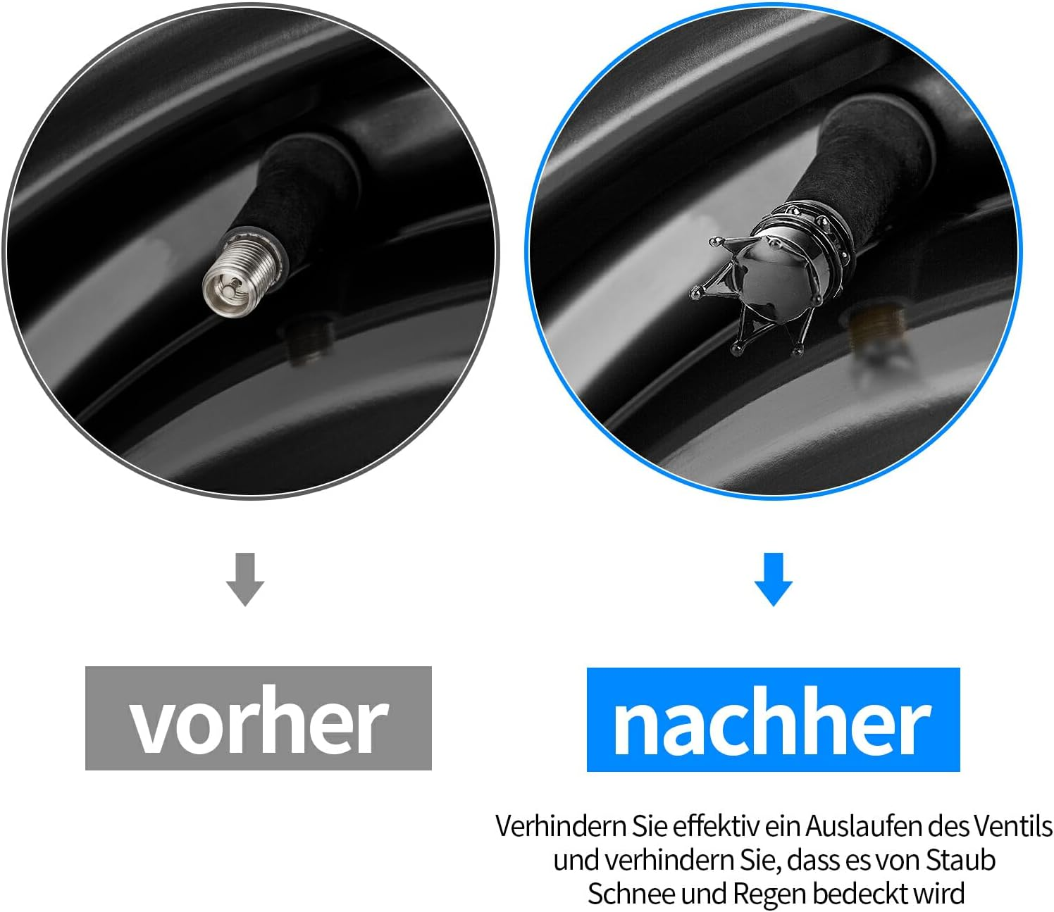 SUIOPPYUW 4 Pieces Car Wheel Tire Air Valve Stem Cap Truck Exterior Tyre Dust Cover Leak-Proof Replacement Vehicle Spare image number 3