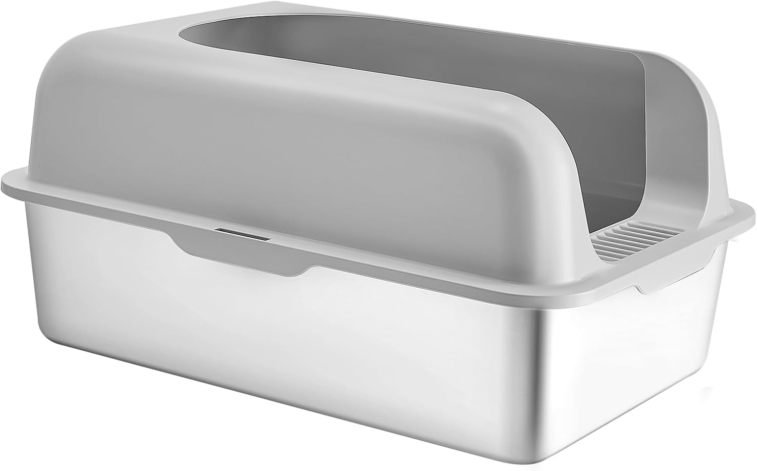 VEVOR Cat Litter Box, 152 Mm Deep, XL Extra Large Stainless Steel Cat Litter Box with Scoop, Wide Filtering Foot Board & High Sides, Enclosed Odor-Free Easy-To-Clean Litter Box, Fit for Big Cats image number 1