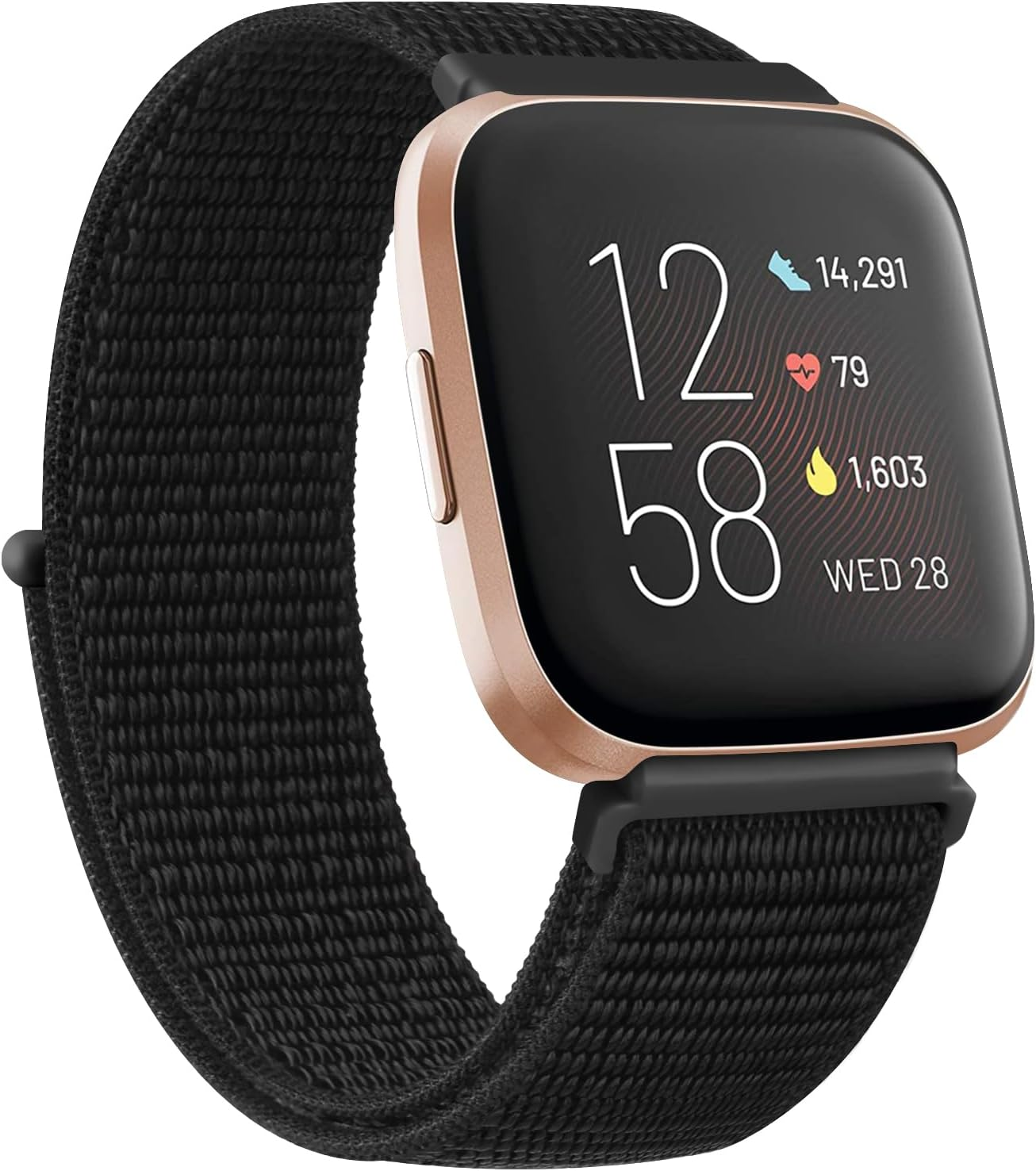 Nylon Bands for Fitbit Versa 2 Bands, Fitbit Versa Band,Fitbit Versa Lite/Se Band Women/Men, Adjustable Soft Breathable Solo Loop Nylon Braided Replacement Strap Wristband