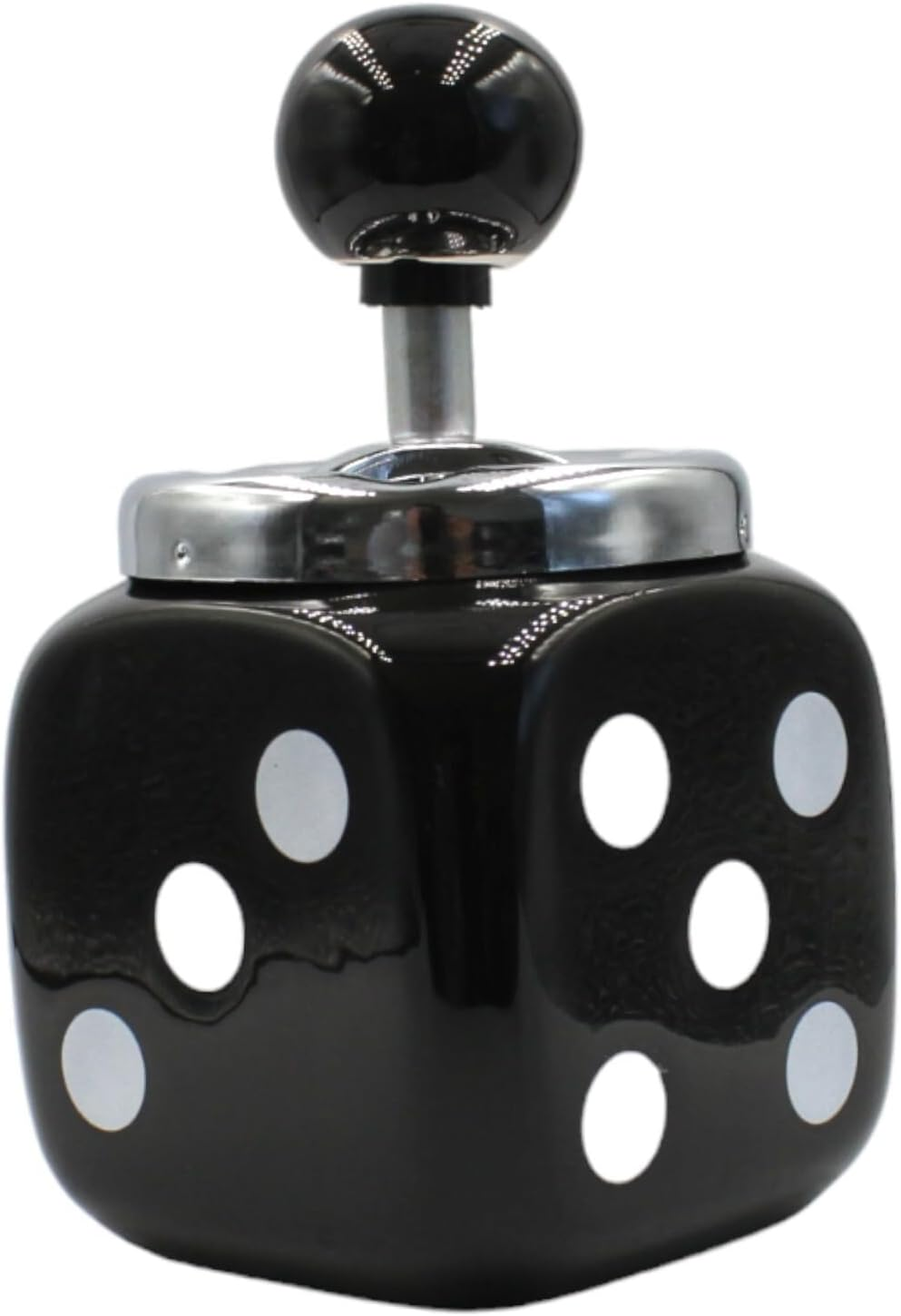 Ceramic Retro Black Dice Cube Cute Ashtray Gifts for Smokers Home Ashtrays for Indoor Outdoor Patio Desktop Decor Cigarette Ashtray image number 3