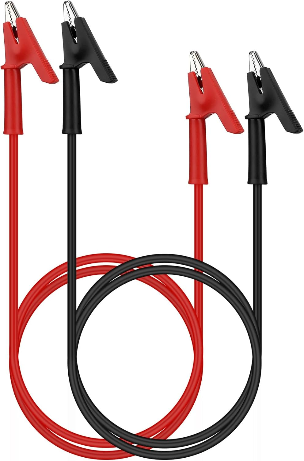 SWANLAKE 2-Piece Dual-Ended Alligator Clip Test Leads, 1000V 15A 3.5Ft/1M Electrical Alligator Clips, Flexible Copper Cable Crocodile Clip, Electrical Wires with Gator Clips image number 1