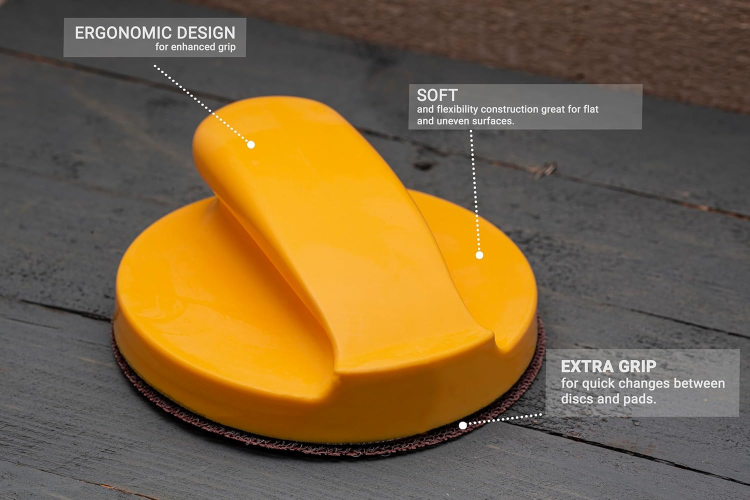 Glass Polish (125Mm) Hand Sanding Block for (125Mm) Hook & Loop Grip Abrasive Discs - GP15903 image number 2