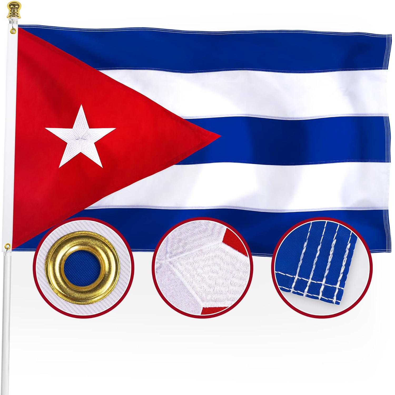 XIFAN Premium Australia Australian Flag 3X5 Outdoor, Double Sided Embroidered Stars, Heavy Duty 210D Nylon Australian National Country Flags, with Sewn Stripes/4 Stitch Hemming/Brass Grommets