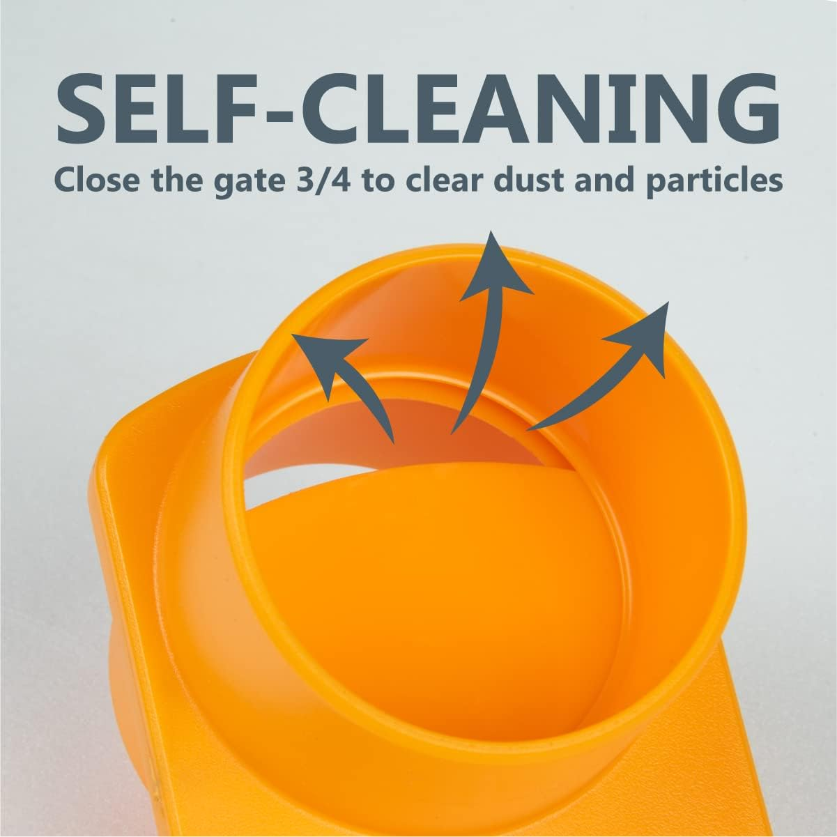 POWERTEC 70295-P2 4-Inch Integrated Blast Gate Clog Resistant, anti Gap Tapered ABS Plastic Fitting for Dust Collection Systems, 2PK image number 1