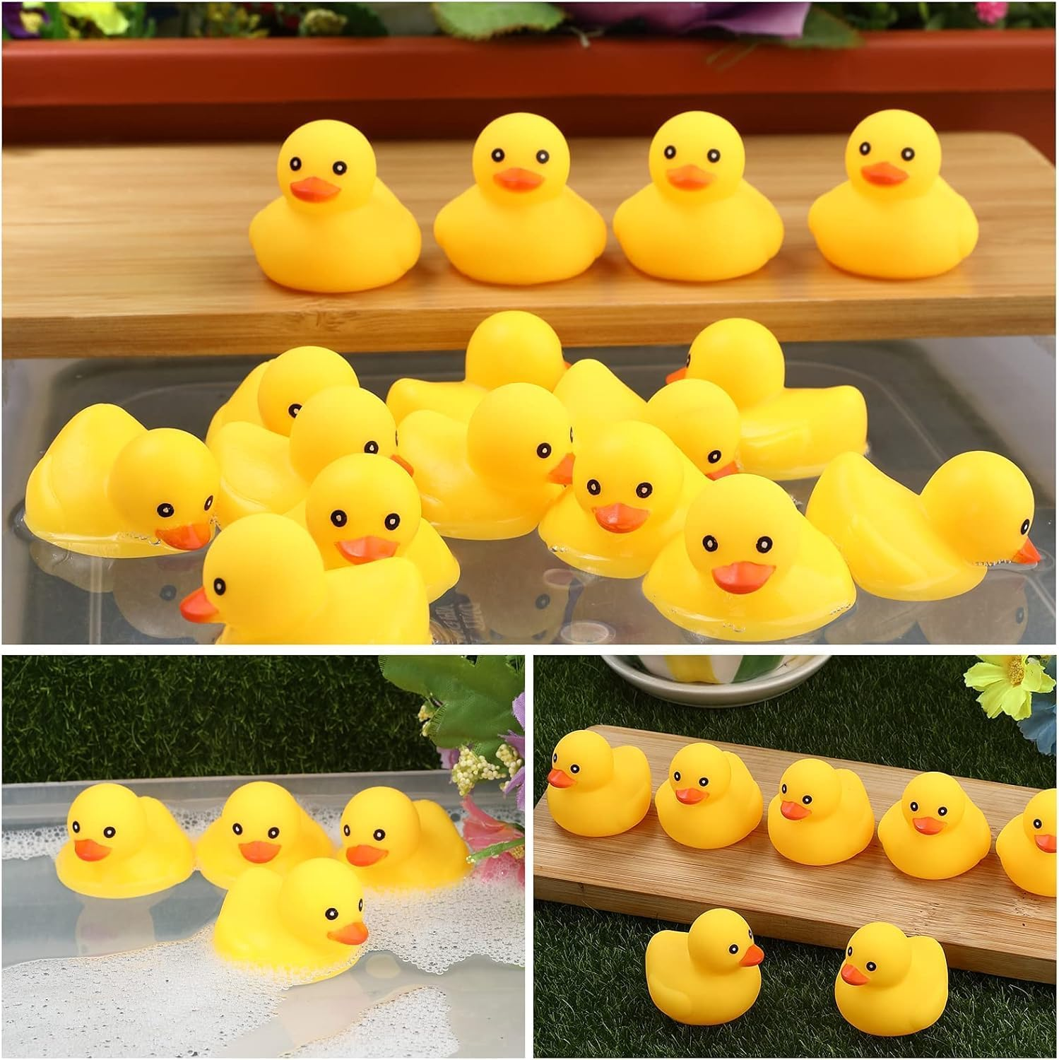 Yellow Rubber Ducks Bath Toys 20Pack, Bathtub Floating Squeaky Duck Bulk Baby Preschool Bath Toy for Baby Shower Infants Kids Toddler Birthday Party Decoration Gift (2.1", 20Pcs image number 4