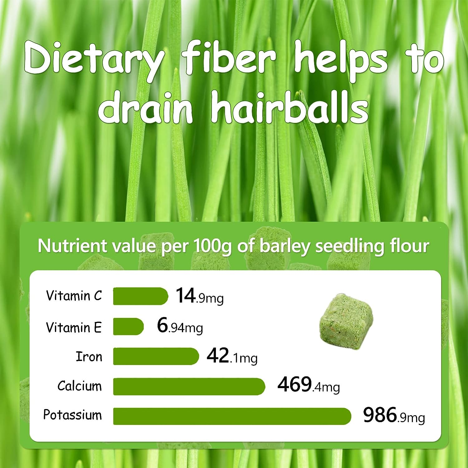 Cat Grass Treats for Cat, 120G Freezed Drying Snacks for Cats, Edible Cat Chew Toys, Kitten Treats for Cleaning Teeth Remove Hair Ball (120G) image number 5