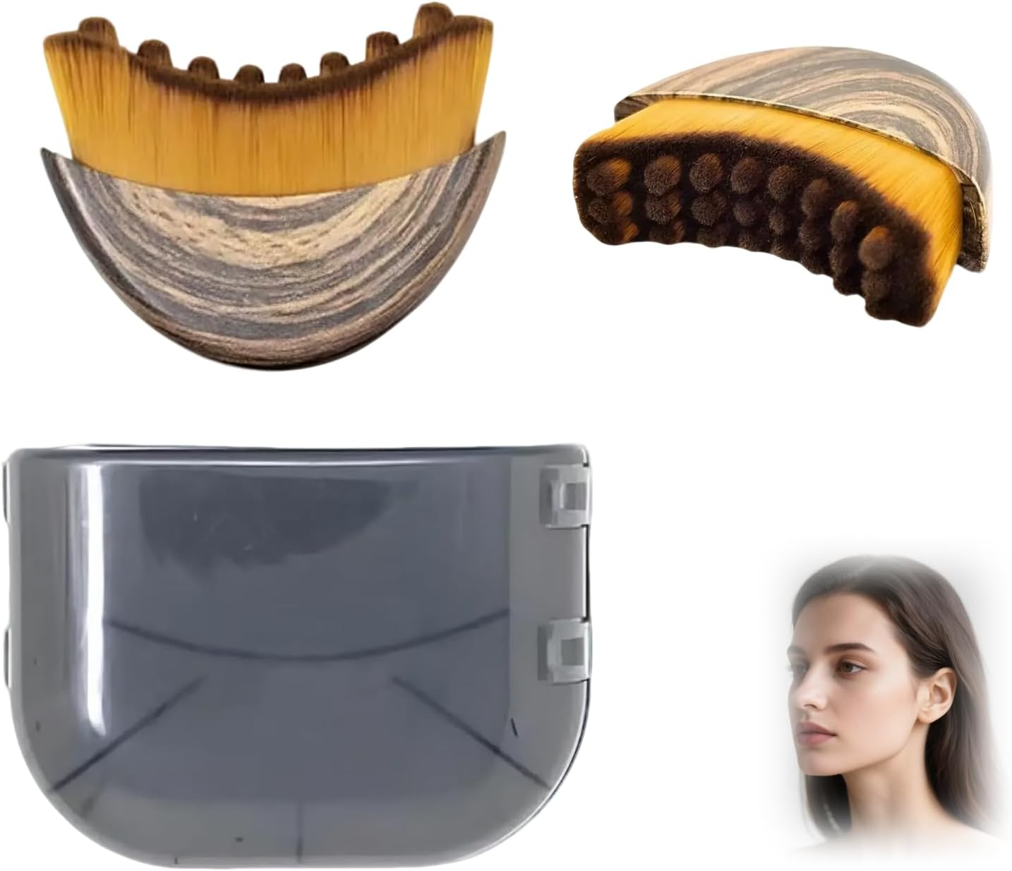 1PC Professional Lymphatic Drainage Face Brush Contoured Dry Brushing Massage Tool for Jawline Sculpting, Puffiness Reduction Glowing Skin Ultra Soft Bristles for Facial Chin Massage image number 2