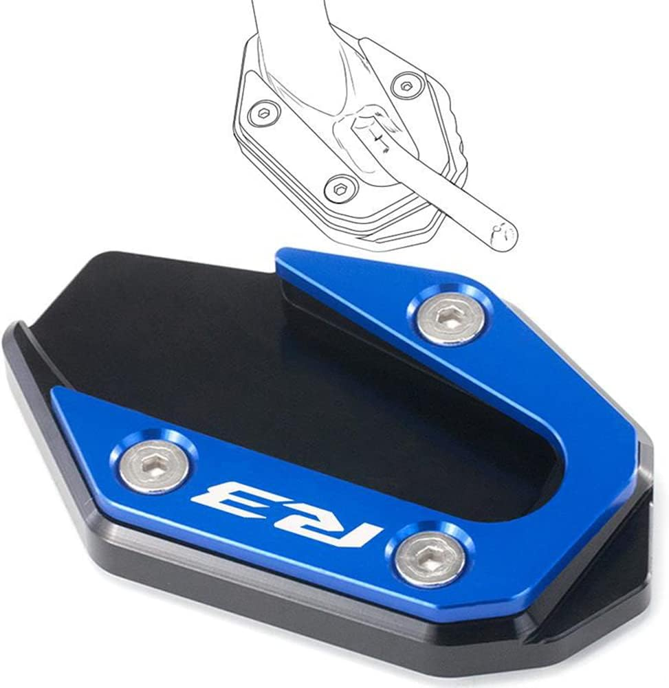 ESPEEDMTC for YAMAHA YZF-R3 2015-2020 Modified Side Stand Enlarger Plate Kickstand CNC Aluminum Alloy Enlarge Extension Accessories (Black) image number 5
