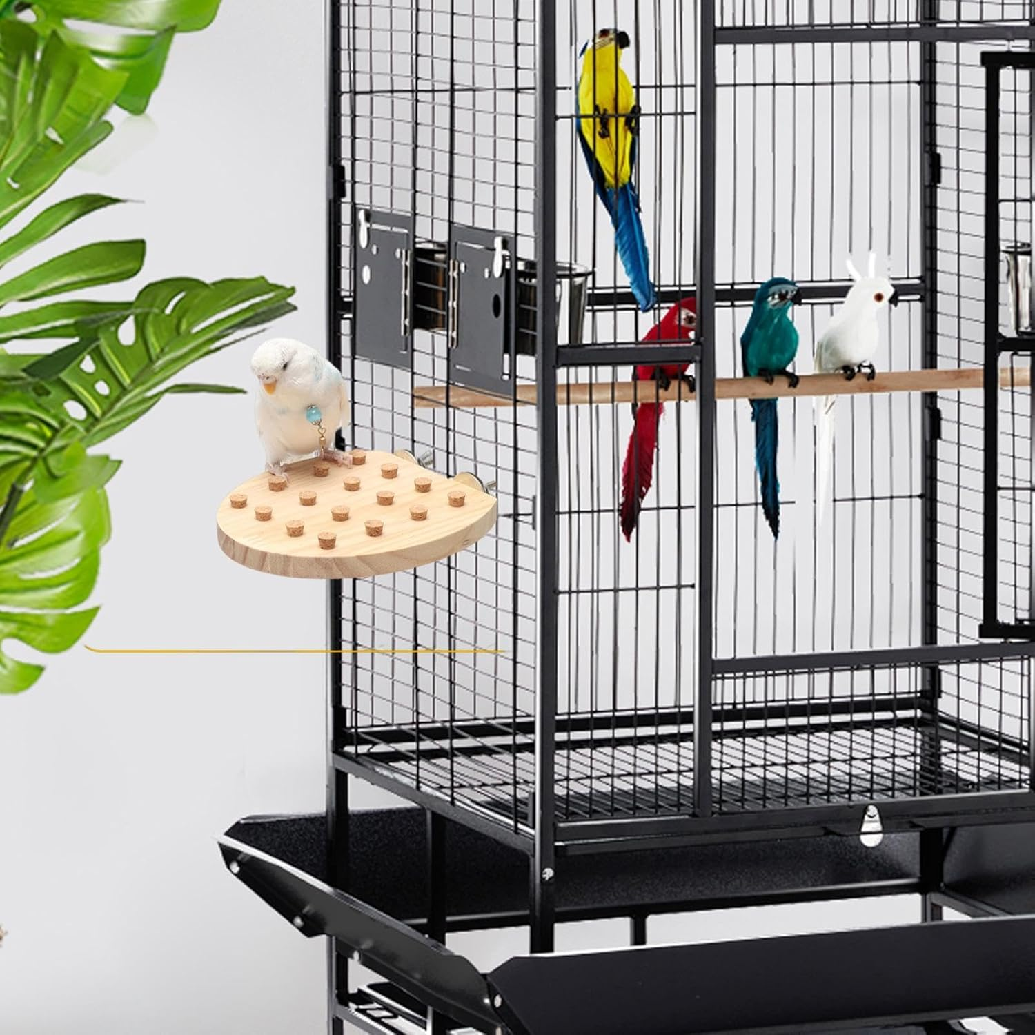 Parrot Toys for Large Birds | Chew Block Wear-Resistant Parrot Puzzle Toys - Compact Wooden Board Bird Playground for Anchovies Parakeets - Rectangular Large image number 5