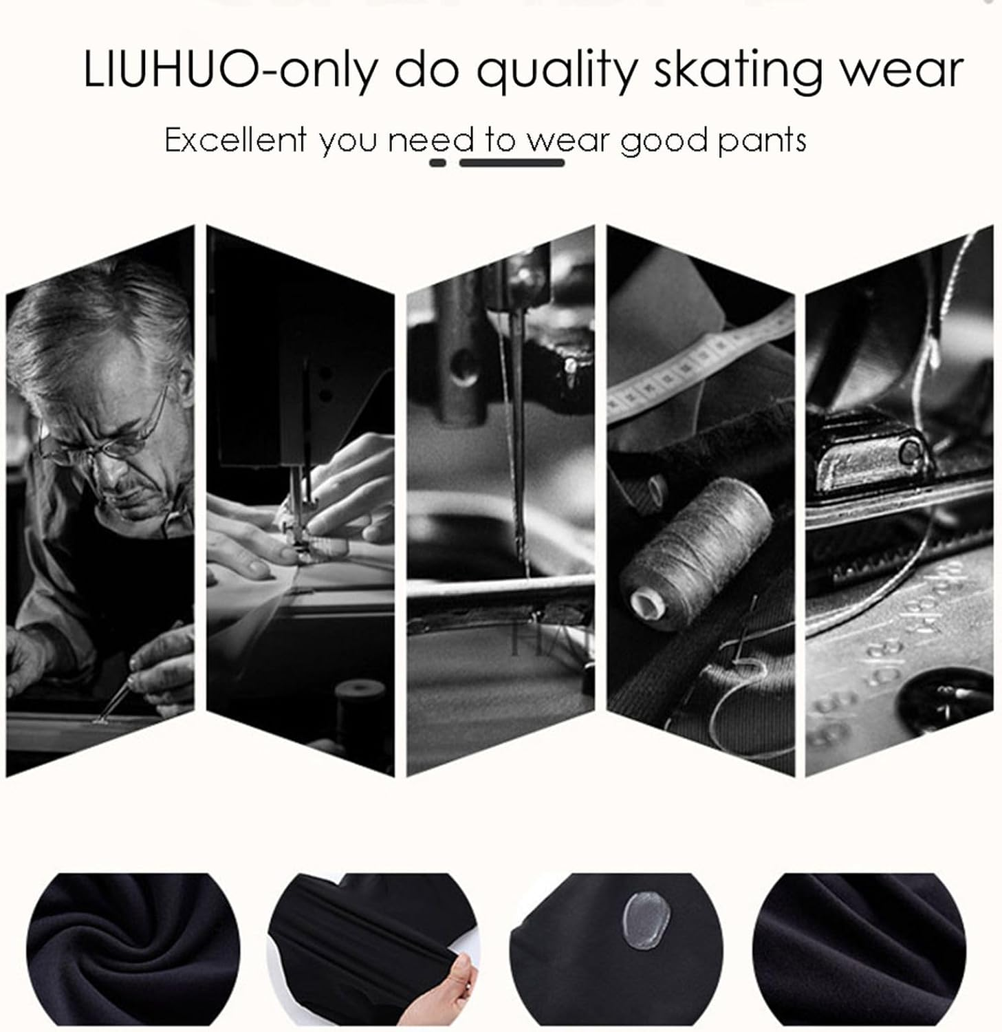 LIUHUO Eiskunstlauf-Anzug, Hose, Jacken, M&auml;dchen, Damen, Bequeme Trainingskleidung, Schwarz image number 1