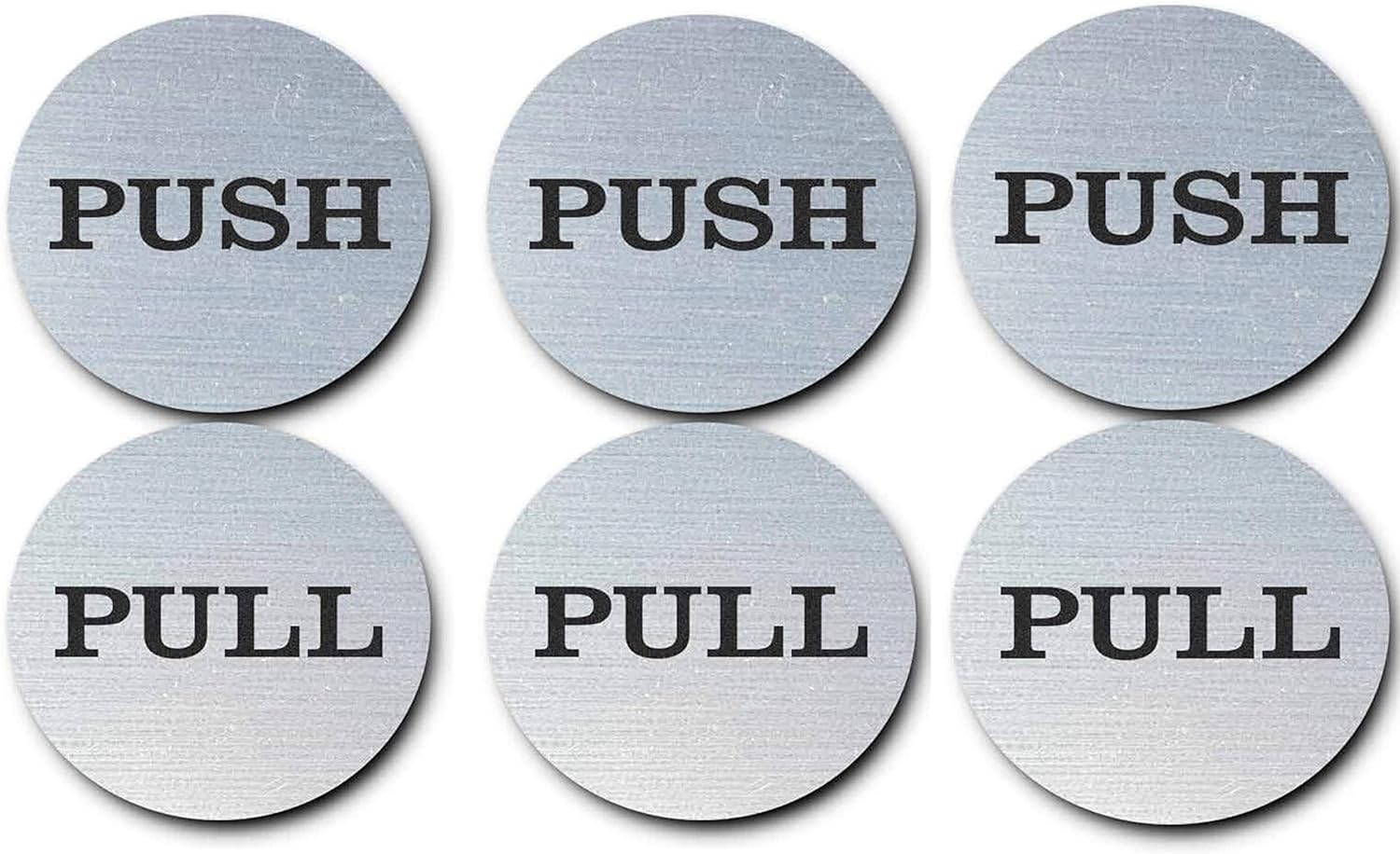 Be the Bestest 2" round Self Adhesive Push Pull Door Signs (Brushed Silver) - 1 Sets (2Pcs) 304 Grade Stainless Steel image number 4