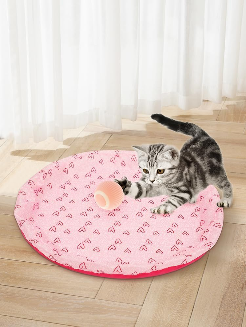 2Pcs Interactive Cat Toy Bag Creative Hide and Seek Cat Mat Toy 72Cm Funny Interactive Cat Toy Washable Cloth Cats Ball Jumping Pouch Cat Toys for Indoor Cat Lover Gift Pouywh(Green+Pink) image number 1