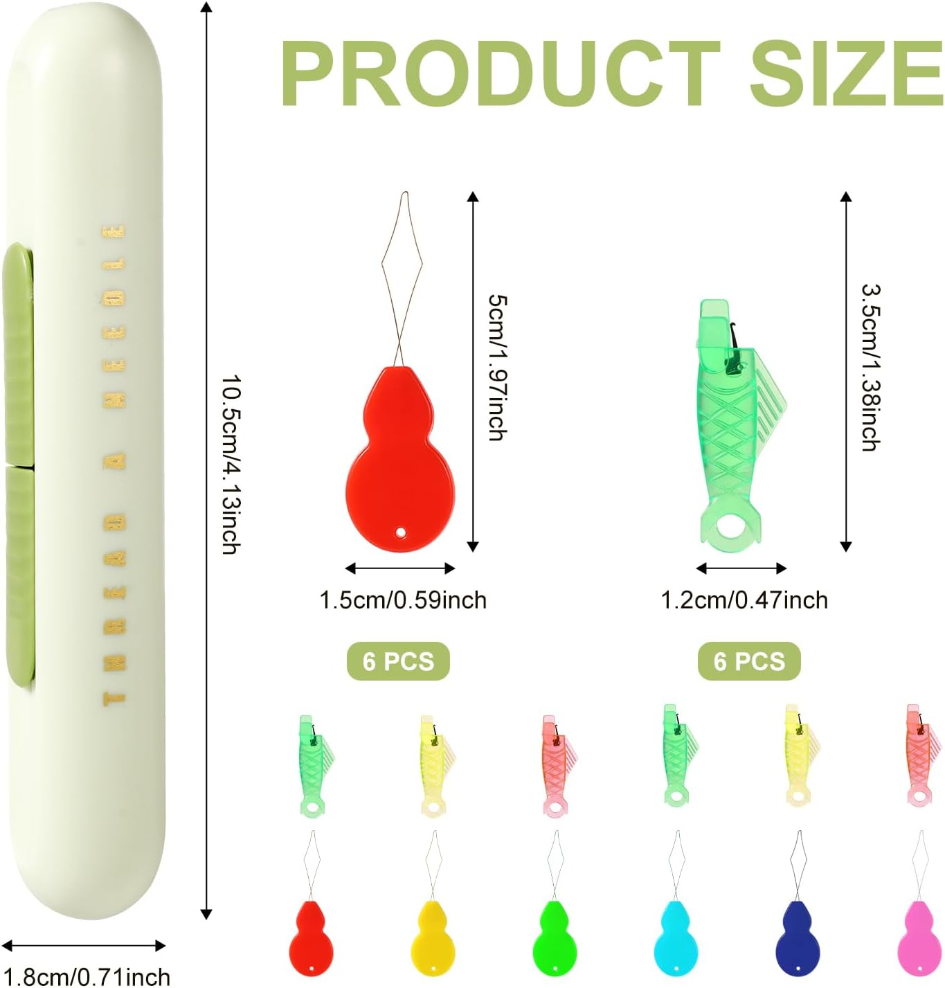 Needle Threader Kit, Plastic Needle Threaders Fish Mouth Sewing Machine Needle Threading Tool Loop Needle Threader Easy Insert Needle Threader for Sewing Knitting Quilting Craft image number 5