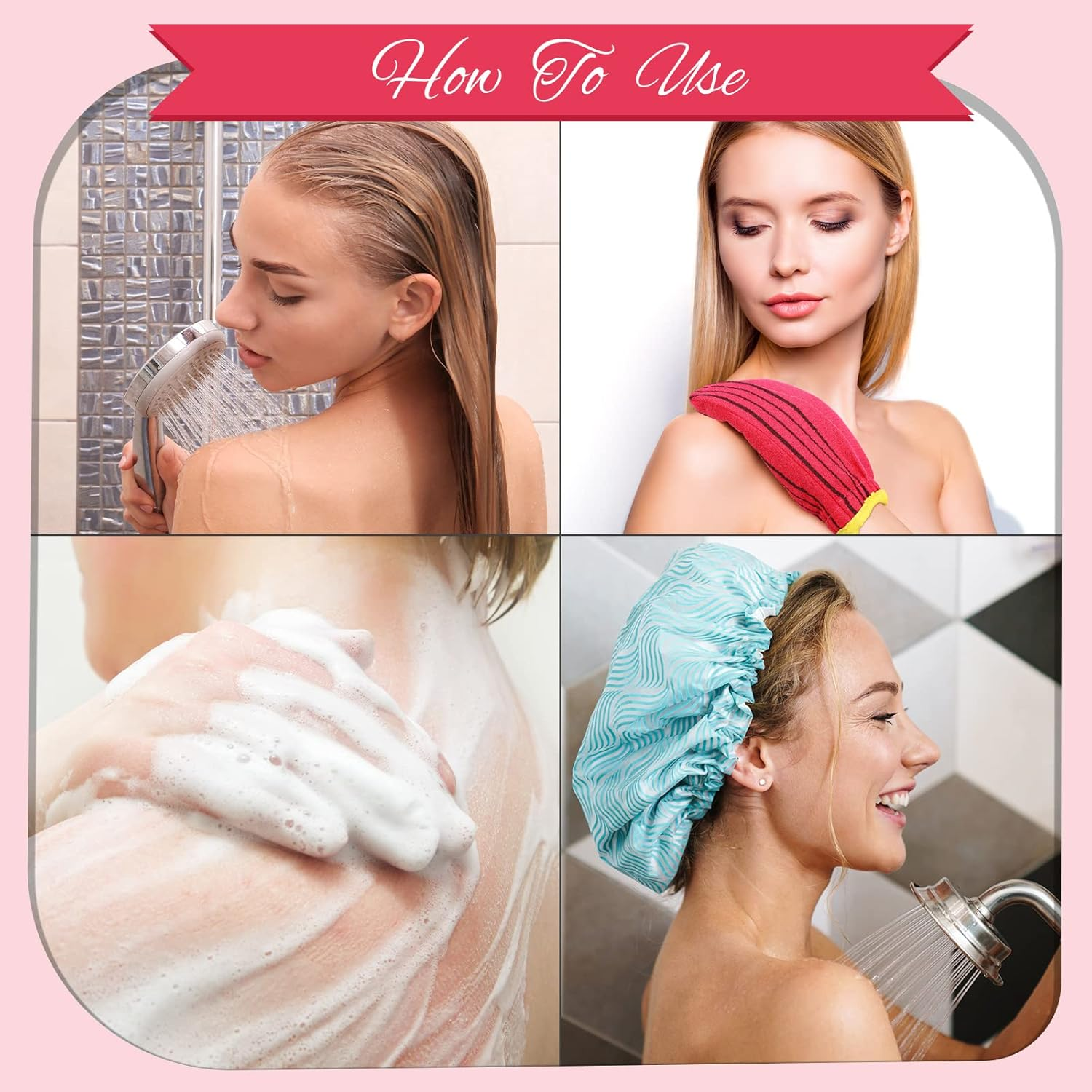 Exfoliating Washcloth 3 Pieces Korean Exfoliating Mitt Gloves Body Exfoliating Glove Face Shower Scrub Cloth Korean Body Scrub Mitt for Bath Wash Skin Deep Cleaning and Exfoliation, Red, Green, Yellow image number 3