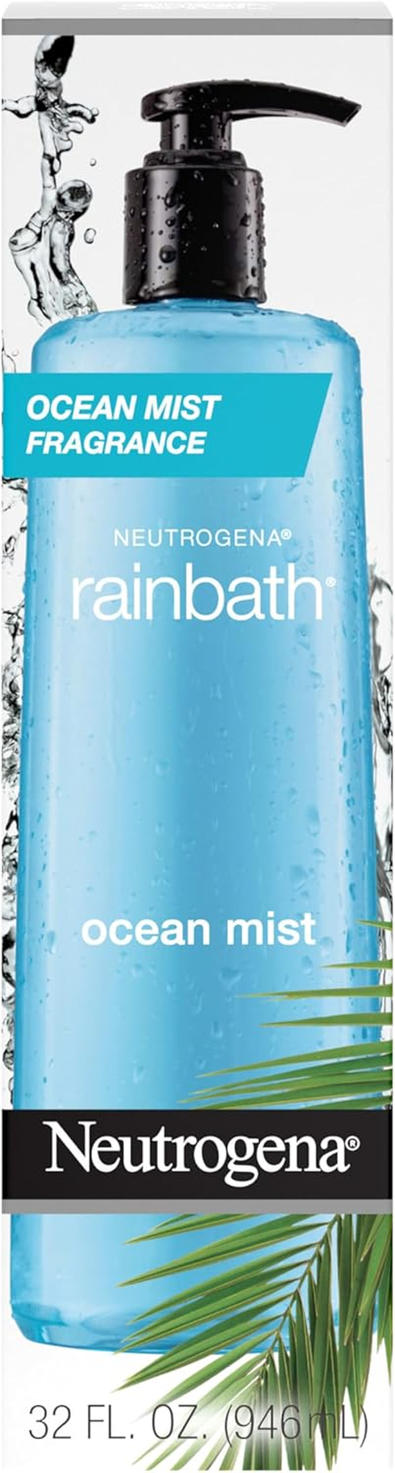 Neutrogena Rainbath Replenishing and Cleansing Shower and Bath Gel, Moisturizing Body Wash and Shaving Gel with Clean Rinsing Lather, Ocean Mist Scent, 32 Fl. Oz image number 4