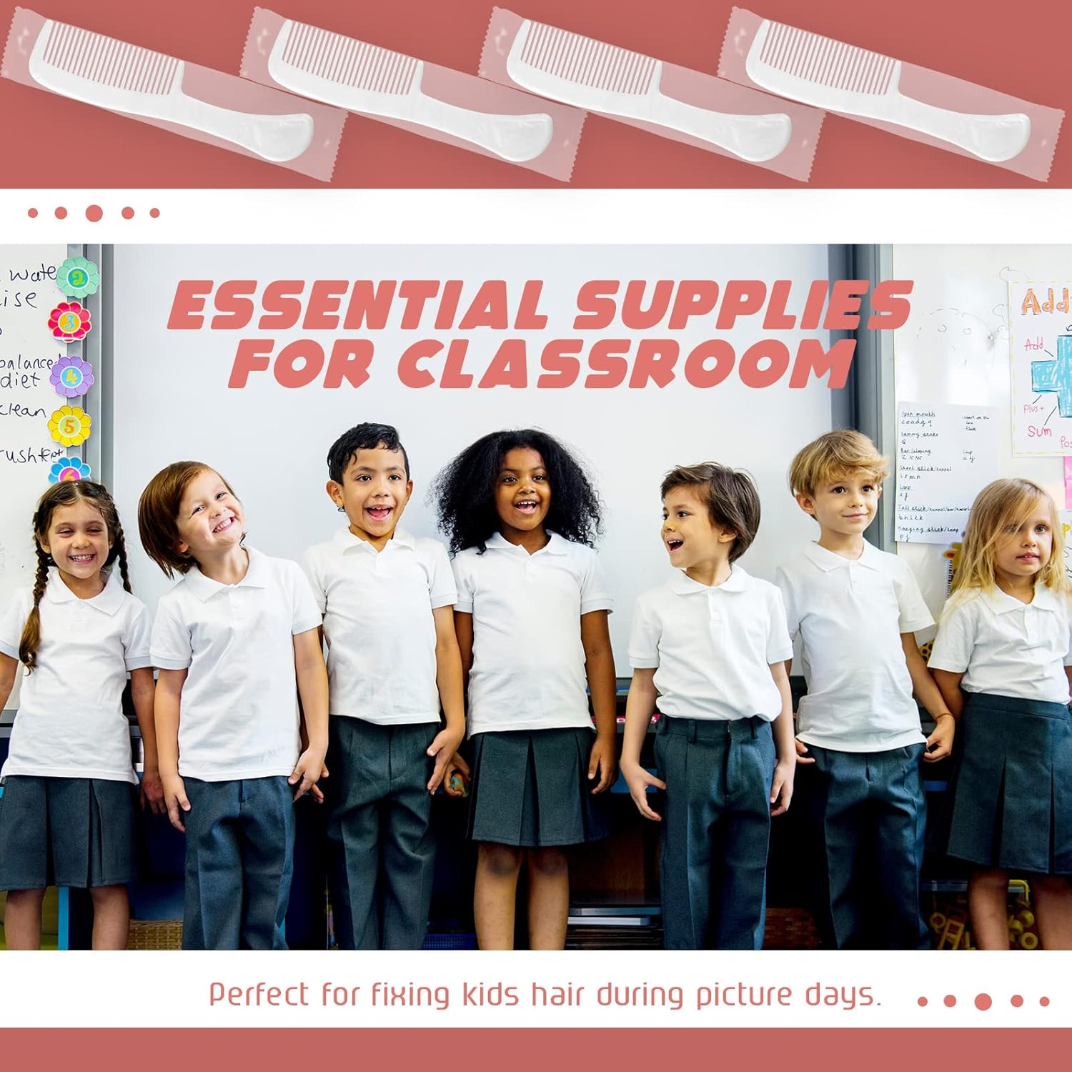 100 Pack Individually Wrapped Combs Disposable Combs Plastic Travel Comb Hair Combs for Hotel Shelter Homeless Charity Church Nursing Home Care Supplies, 5.9 Inch Long, White image number 4