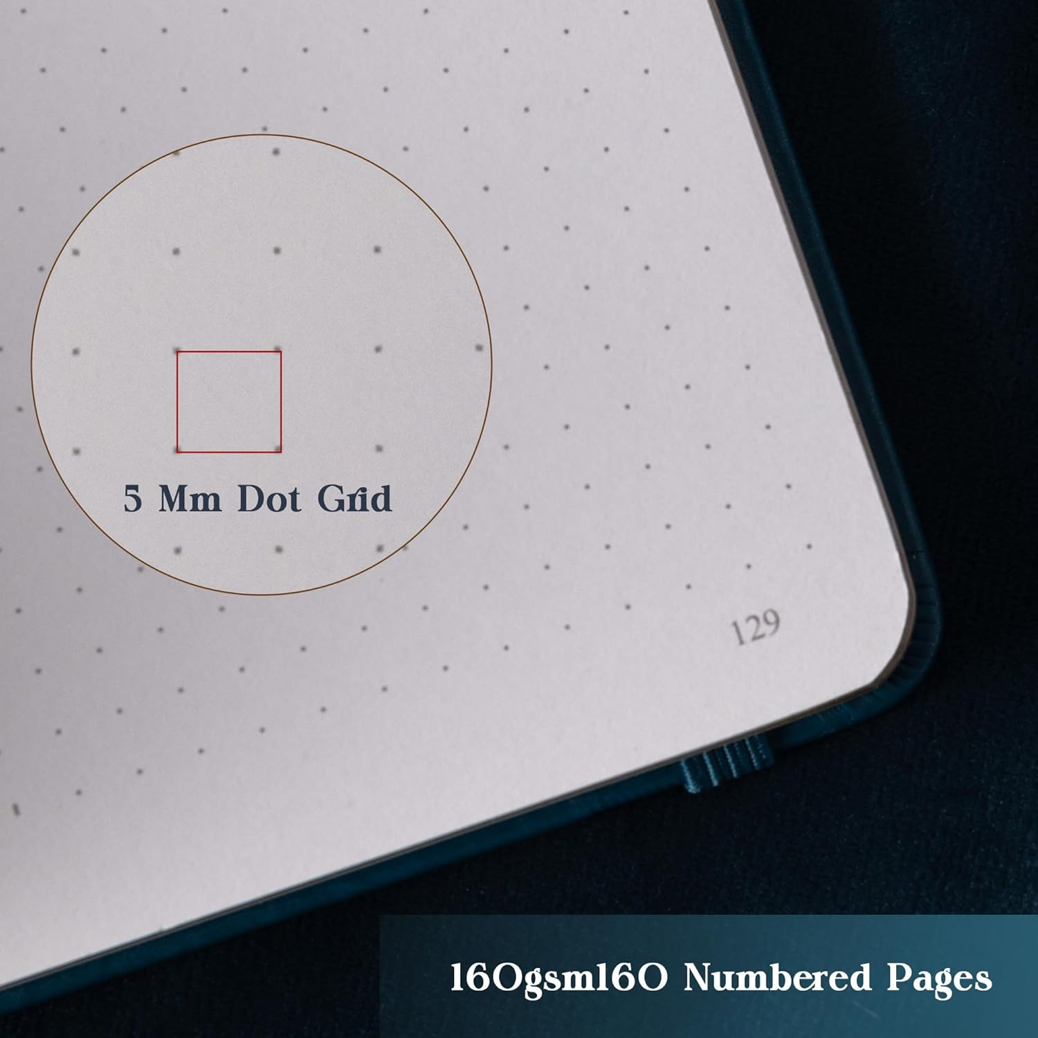 TIEFOSSI Tree of Life Journal, Square Dotted Journal for Women Men, Dot Aesthetic Notebook with 160 Numbered Pages, Hardcover Vegan Leather Journals with Bookmark, 160 GSM Thick Paper image number 2