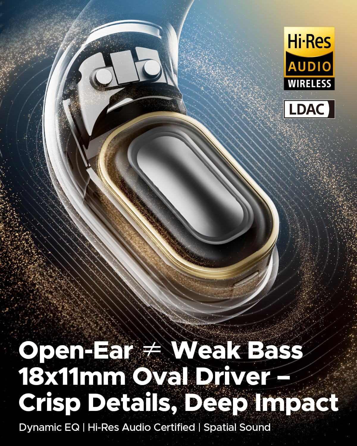 SOUNDPEATS Chasers Open Ear Headphones, Bluetooth 5.4 Wireless Earphones with LDAC, Earbuds with Earhooks, Dual-Mic Noise Cancellation for Clear Call (Black) image number 1