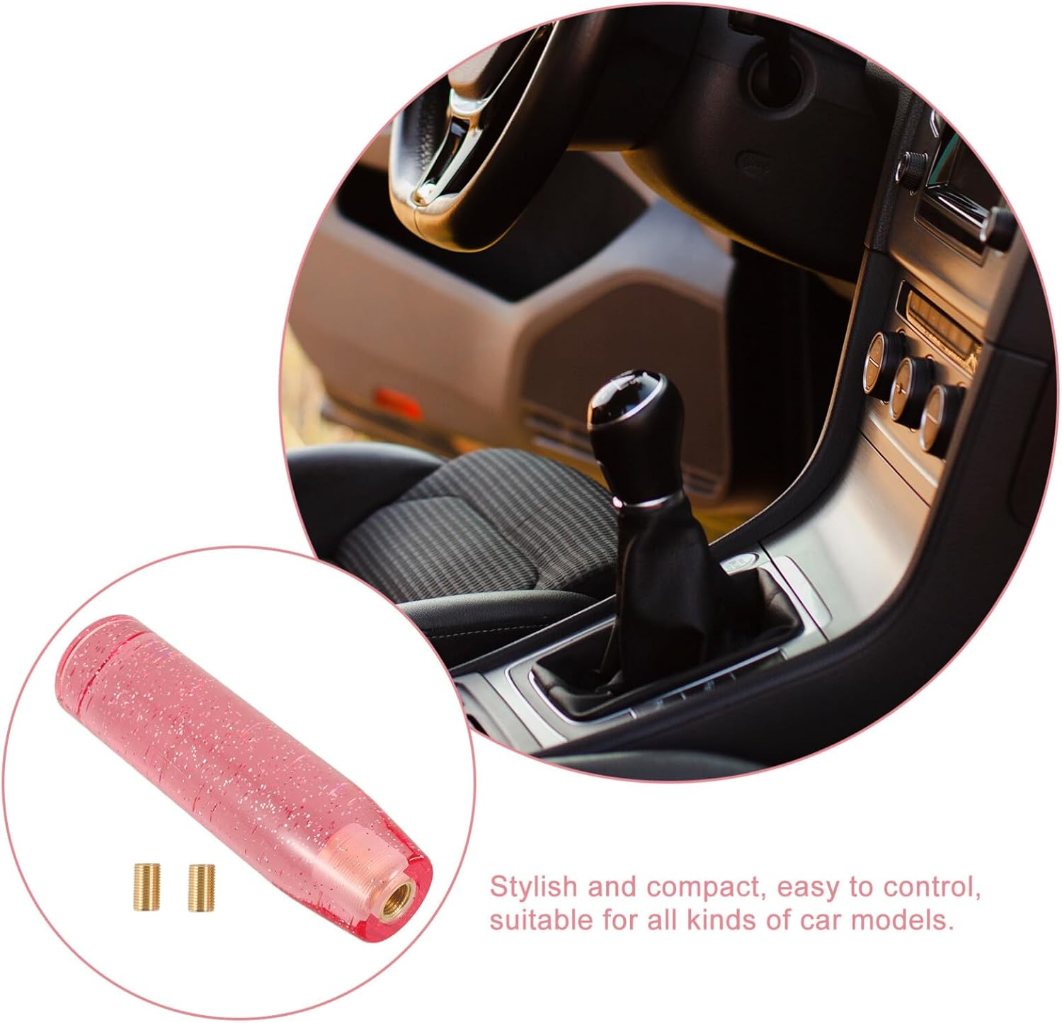 SOLUSTRE Manual Shift Lever Knob Gear Shift Knob Set Cool Car Interior Accessory - Purple image number 7