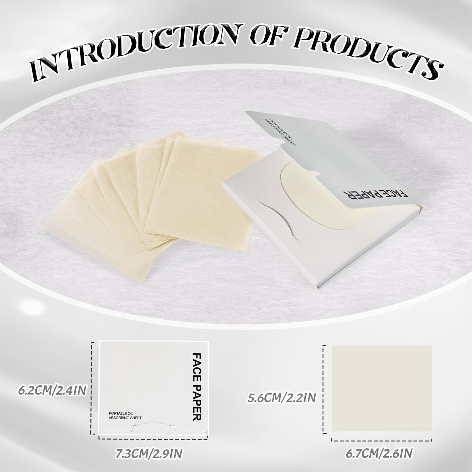 BOROLA Oil Blotting Paper for Face 200 Sheets Replacement Packs, Soft Absorbing Pads for Face Shine Control, Portable Oil Absorbing Tissues for Oily Skin, Design for Men & Women(White) image number 2