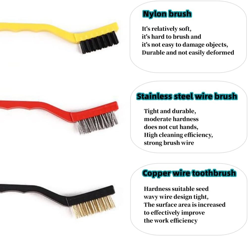 11Pieces Car Interior Cleaning Brush,5Different Sizes Soft Detail Brushes,3Wire Brushes,2Gap Cleaning Brush and 1Car Interior Dashboard Engine Detail Brush for Cleaning Dashboard, Engines, Wheel .. image number 5