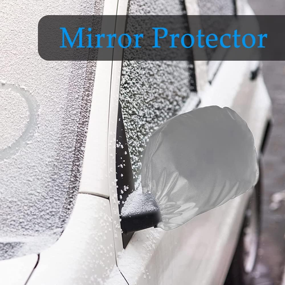 ASUBHA 2PCS Side Mirror Covers, Car Mirror Protector, Waterproof Snow Rearview Cover Protects from Ice Snow Frost Dew Rain Bird Poop, Car Accessories Auto Rearview Protection Cover for Most Vehicles image number 4