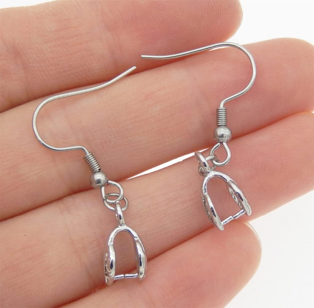 KJMYYXGS 50PCS Earring Hooks with Pinch Bails Clasp for DIY Earring Making (Silver) image number 5