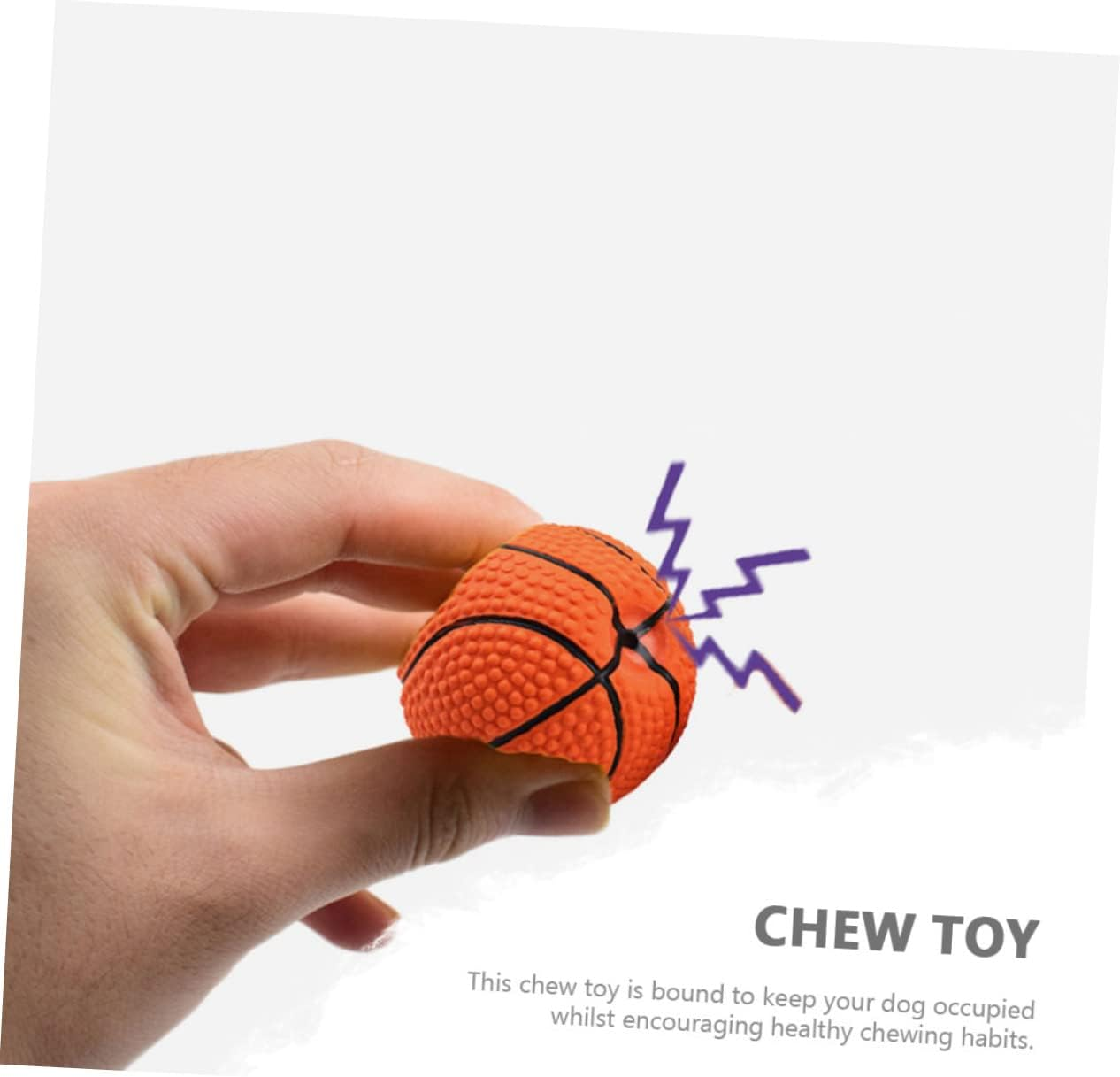 HAPINARY Basketball Squeaky Dog Chewing Toy Interactive Molar Toy for Aggressive Chewers Engaging Pet Toy for Dogs Fun Chew Plaything image number 4