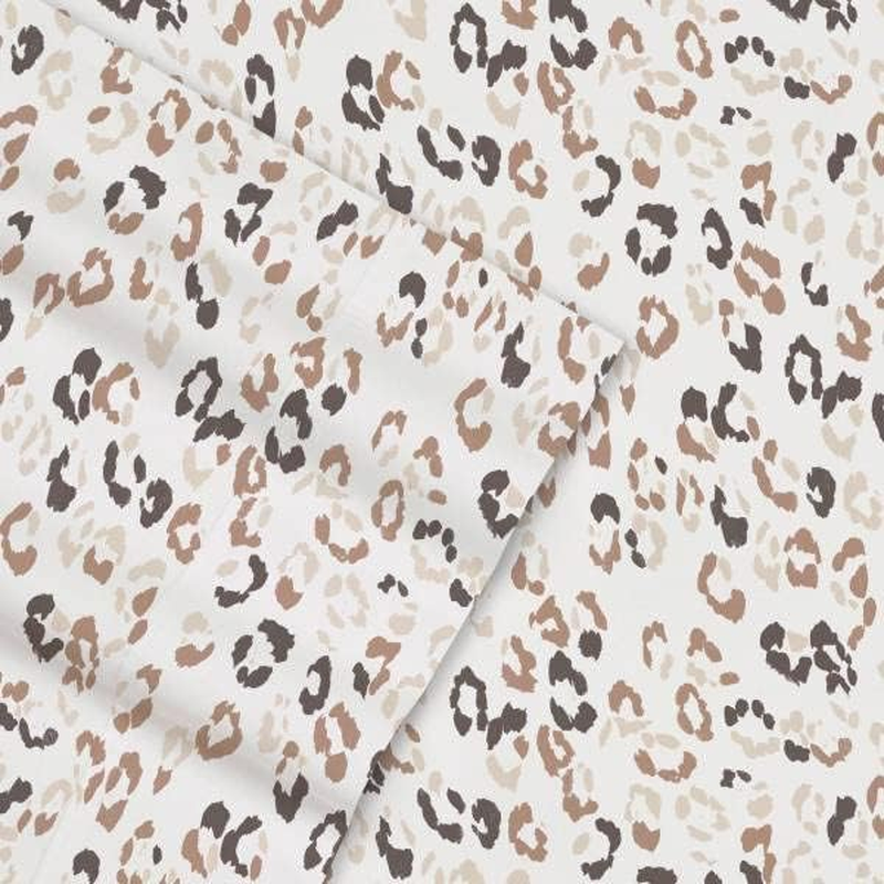 Poppy & Fritz - Full Sheets, Cotton Percale Bedding Set, Crisp & Cool, Lightweight Home Decor (Leopard, Full) image number 1