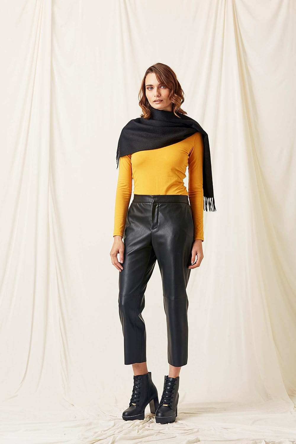 SOLERU 100% Baby Alpaca Wool Scarf for Men & Women - Imported from Peru - Red image number 3