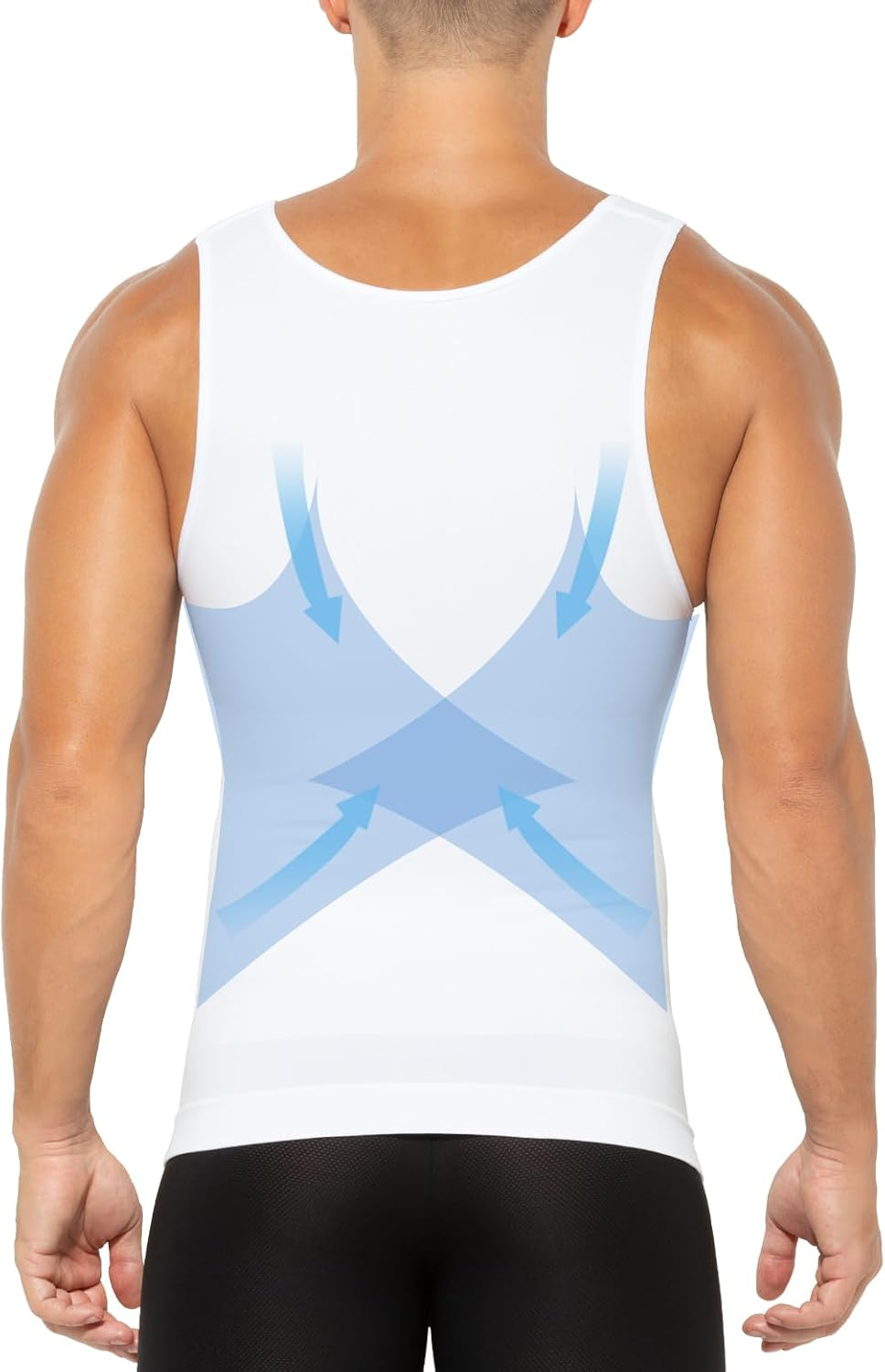 Arjen Kroos Men'S Slimming Body Shaper Vest Compression Tank Top to Hide Gynecomastia Moobs image number 3