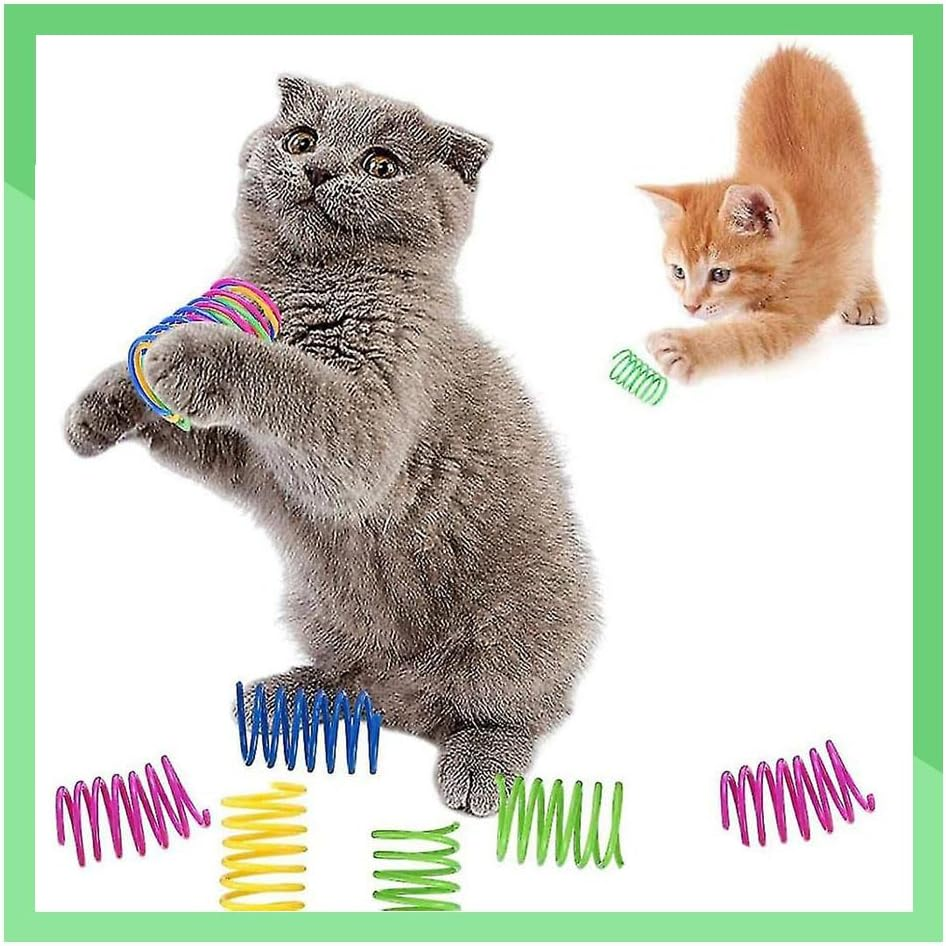 Cat Toy Spring, 4 Pieces Plastic Cat Toy Coil, Coil Springs, Pet Interactive Toypets Kitten Novelty Gift, Toycat, Cat Chew Toy, Durability and Professional image number 6