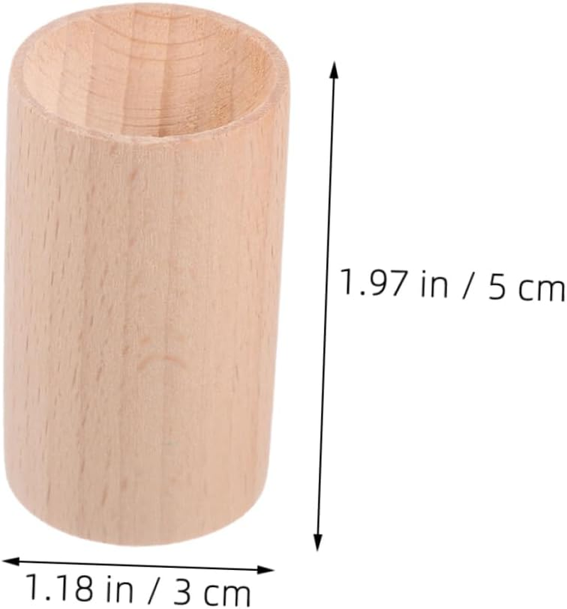 FRCOLOR Aromatherapy Display Pillars in Mini Cylinder Wood Base 4Pcs Essential Oil Diffuser Holder Elegant for Home Decor