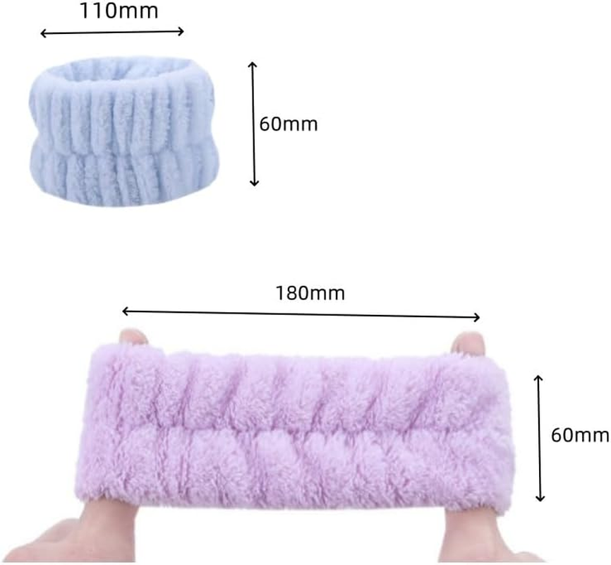 10 Pcs Face Washing Wristbands - Microfiber Spa Washband Towel for Women Girls - Absorbent Sweatband image number 1