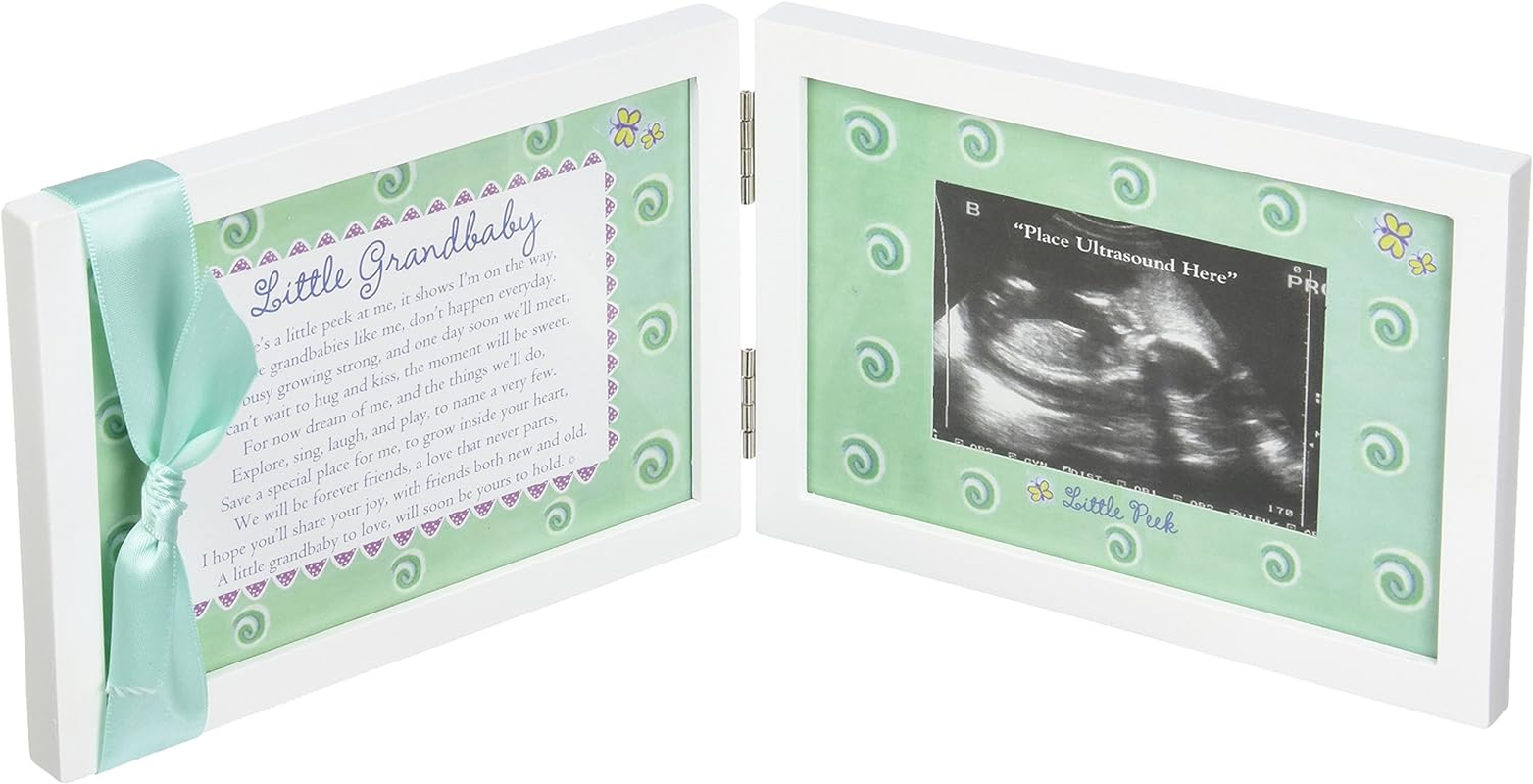 Little Grandbaby Ultrasound Picture Frame/Sonogram Frame, Pregnancy Announcement for Grandparents/New Baby Announcement/Baby Shower Keepsake - Green Art
