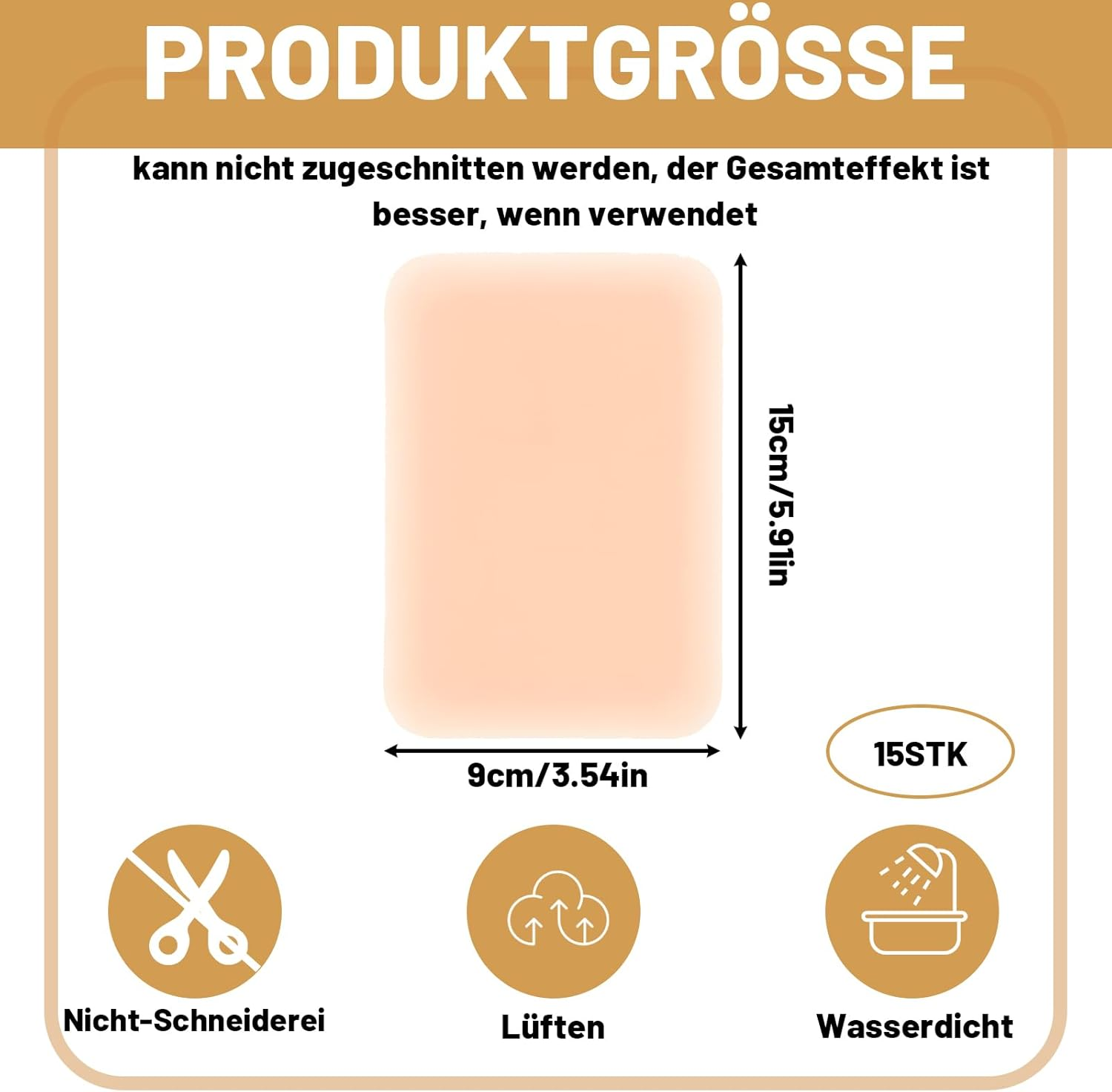 Pack of 15 Tattoo Covers, Waterproof, Tattoo Cover up Plasters, Skin-Friendly and Breathable, Ideal for Formal Occasions and Daily Use, 50 G