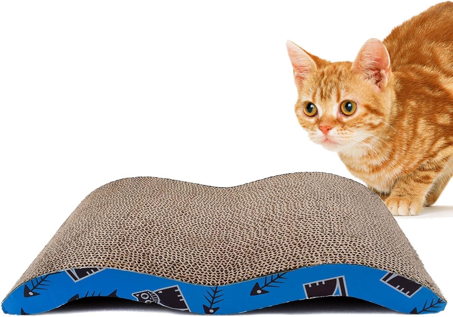 Cat Scratch Pad, Cat Scratcher Lounge Bed, Cat Scratching Board, round Cat Scratching Board, Cat Scratching Cardboard, Durable Cat Toy Ball Track for Furniture Protection, Supports Pet Behaviors image number 4