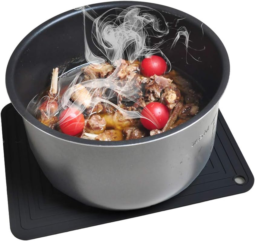 Silicone Trivet for Hot Pots and Pans &ndash; Heat Resistant Mat Pot Holder Thick & Heavy, Large 12&rdquo; X 9&rdquo; Non-Slip Hot Pad for Counter Protection Set of 2 (Grey) image number 4