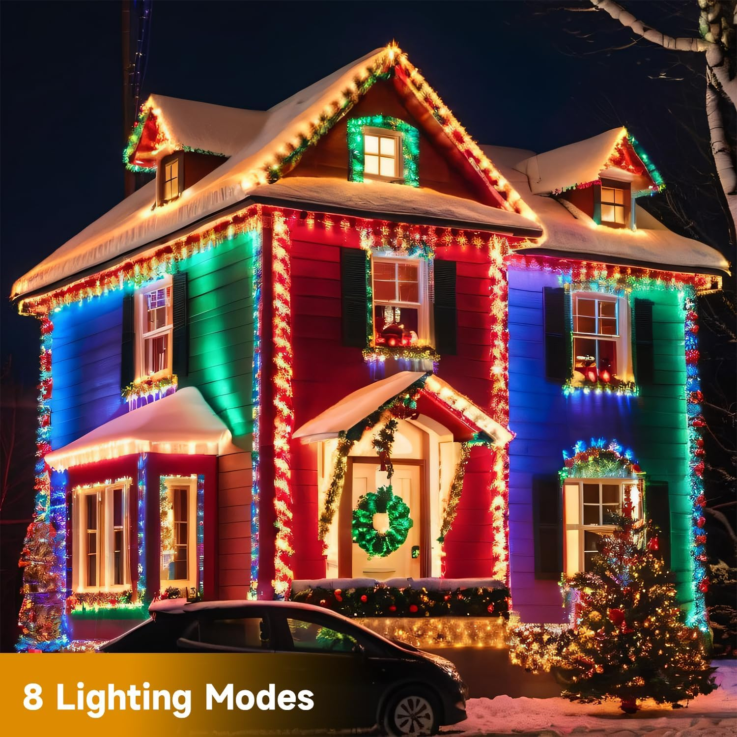 20M/66Ft Solar String Lights Outdoor Garden, 200 LED Solar Powered Fairy Lights, 8 Modes IP65 Waterproof Decorative Lights for Garden, Yard, Home, Party, Christmas