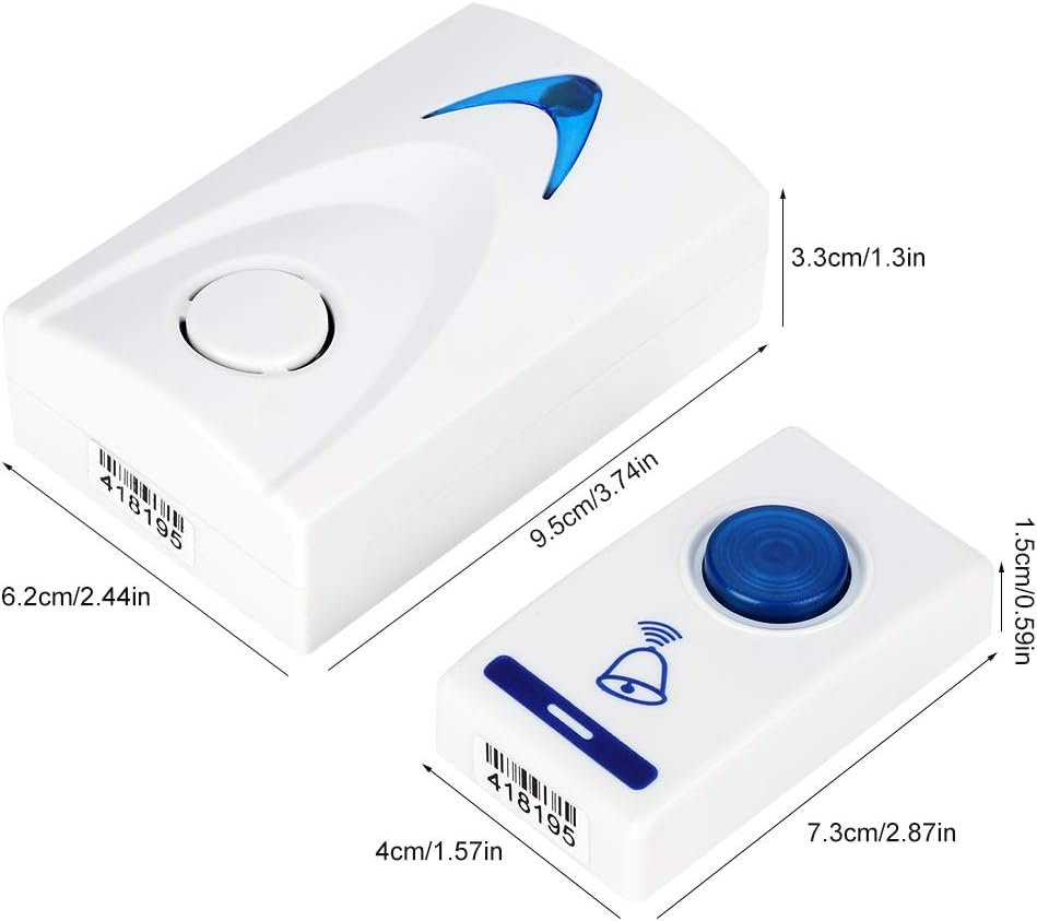 LED Wireless Chime Door Bell Doorbell with Wireles Remote Control 32 Tune Songs C1 100M Range Digital Doorbell Waterproof for Home Office Hotel image number 5