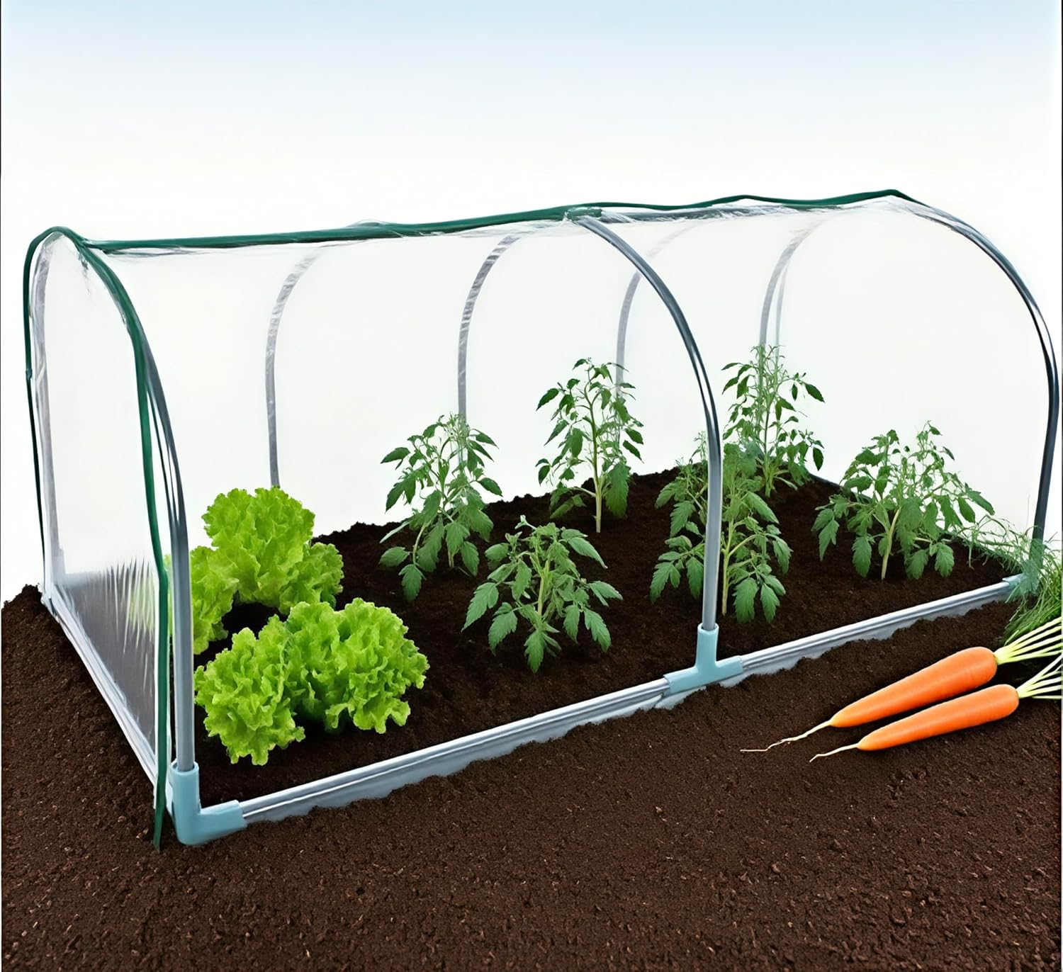 Foil Greenhouse - Tunnel Cover Transparent Plant Enclosures, Compact Portable Greenhouse Cover | Environmentally Friendly Plant House Covers with Effective UV Shielding, Waterproof (51*19*23 In image number 4