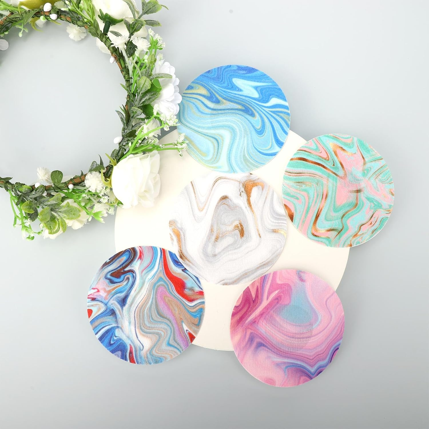 10Pcs Sensor Covers for Libre 2/3, Breathable Adhesive Patches Waterproof CGM Overpatch Tape Sensor Stickers for Libre Accessories (Marble Gradient, 5 Styles) image number 6