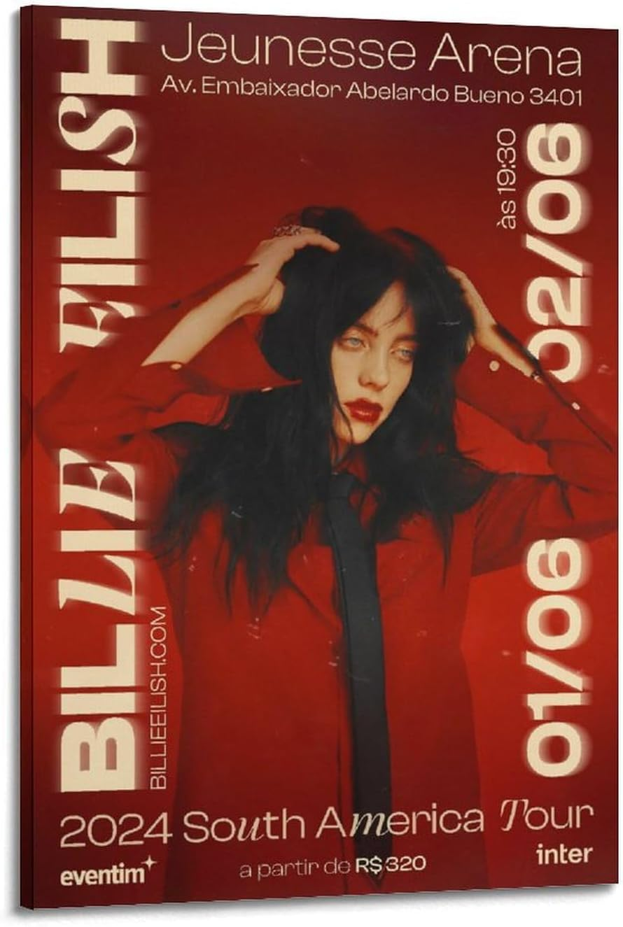 Billie Wall Art Eilish Art Poster Poster Canvas Painting Wall Art Picture Home Decor Print for Bedroom Living Room Dorm Study Bar Office 16X24Inch(40X60Cm) image number 4