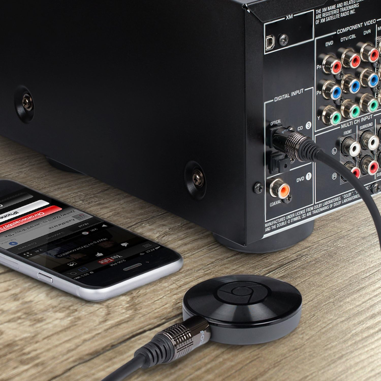 Fospower (0.9M / 3FT) 24K Gold Plated Toslink to Mini Toslink Digital Optical S/PDIF Audio Cable with Metal Connectors & Strain-Relief PVC Jacket