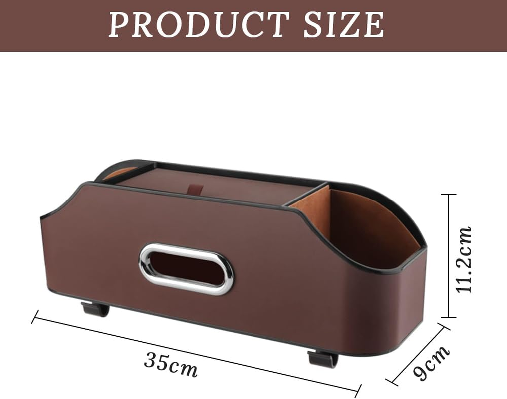 Car Seat Back Storage Box, Car Headrest Back Seat Storage Box with Hook, Interior Decorative Supplies, Multifunctional Travel Accessories Storage Bag, Great for Travel (Brown) image number 5