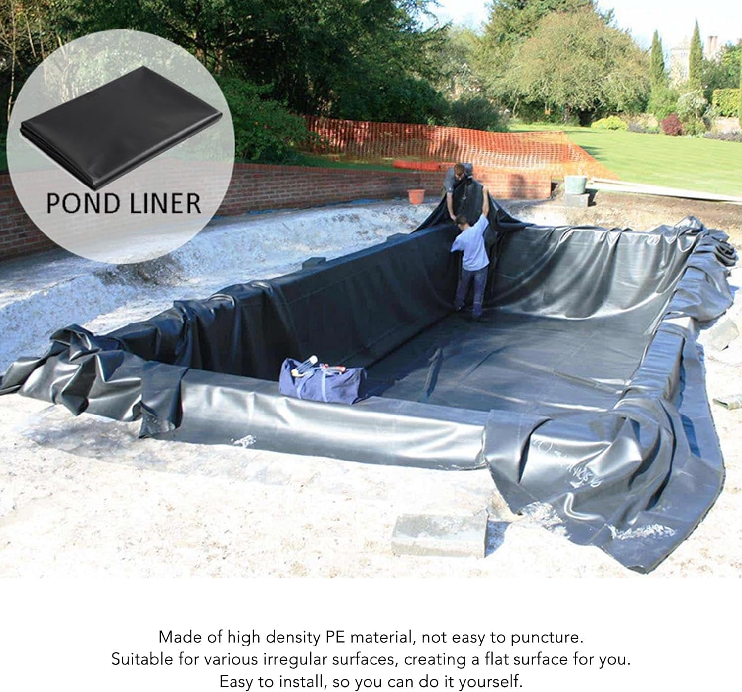 PE Pond Liner, and Flexible, Suitable for Water Gardens, Fish Ponds, and Backyard Waterfalls (2 * 2M) image number 3