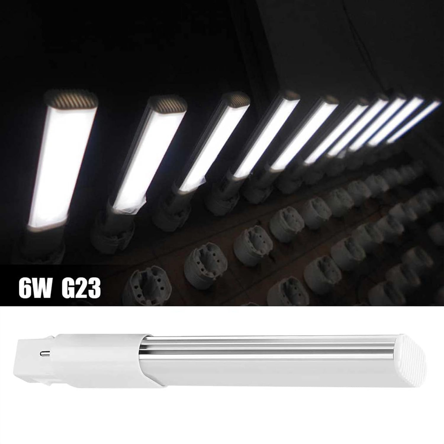 6W LED Tube Light, 28Pcs 2835 LED, Cool White 6000K, G23 GX23 Base, Premium Aluminum ABS Shel (G23) image number 3