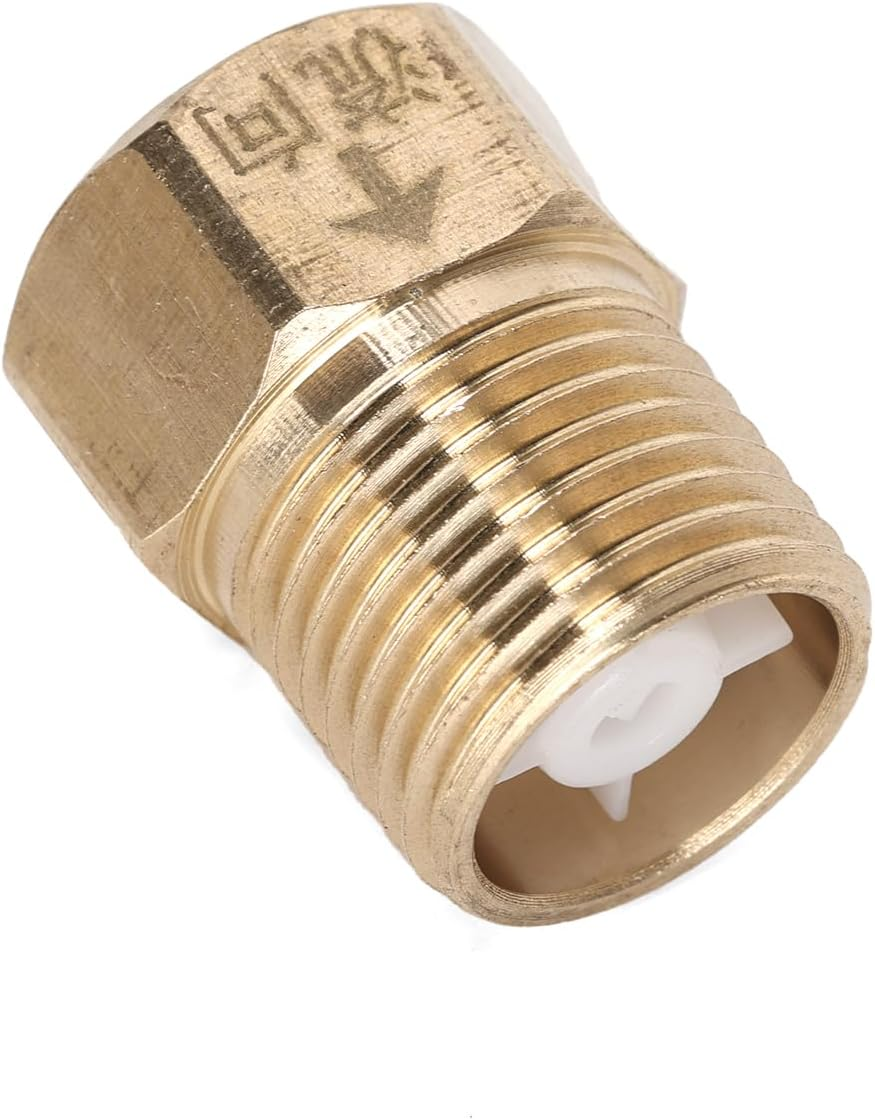 Ruimou 4Pcs Brass Check Valve G Thread (1/2 Inch Female to 1/2 Inch Male) with Washer for Water Heaters Tanks Towers Toilets Intake Systems Backflow Preventer